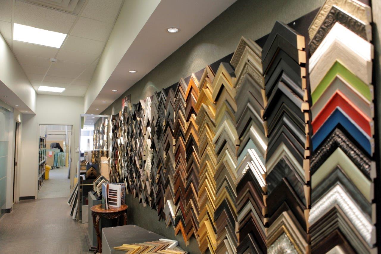 Collection of various frame panel samples for mirrors