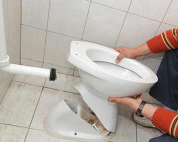 Broken bathroom plumbing