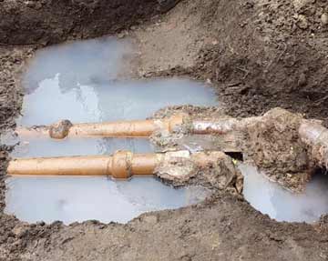 Damaged pipework