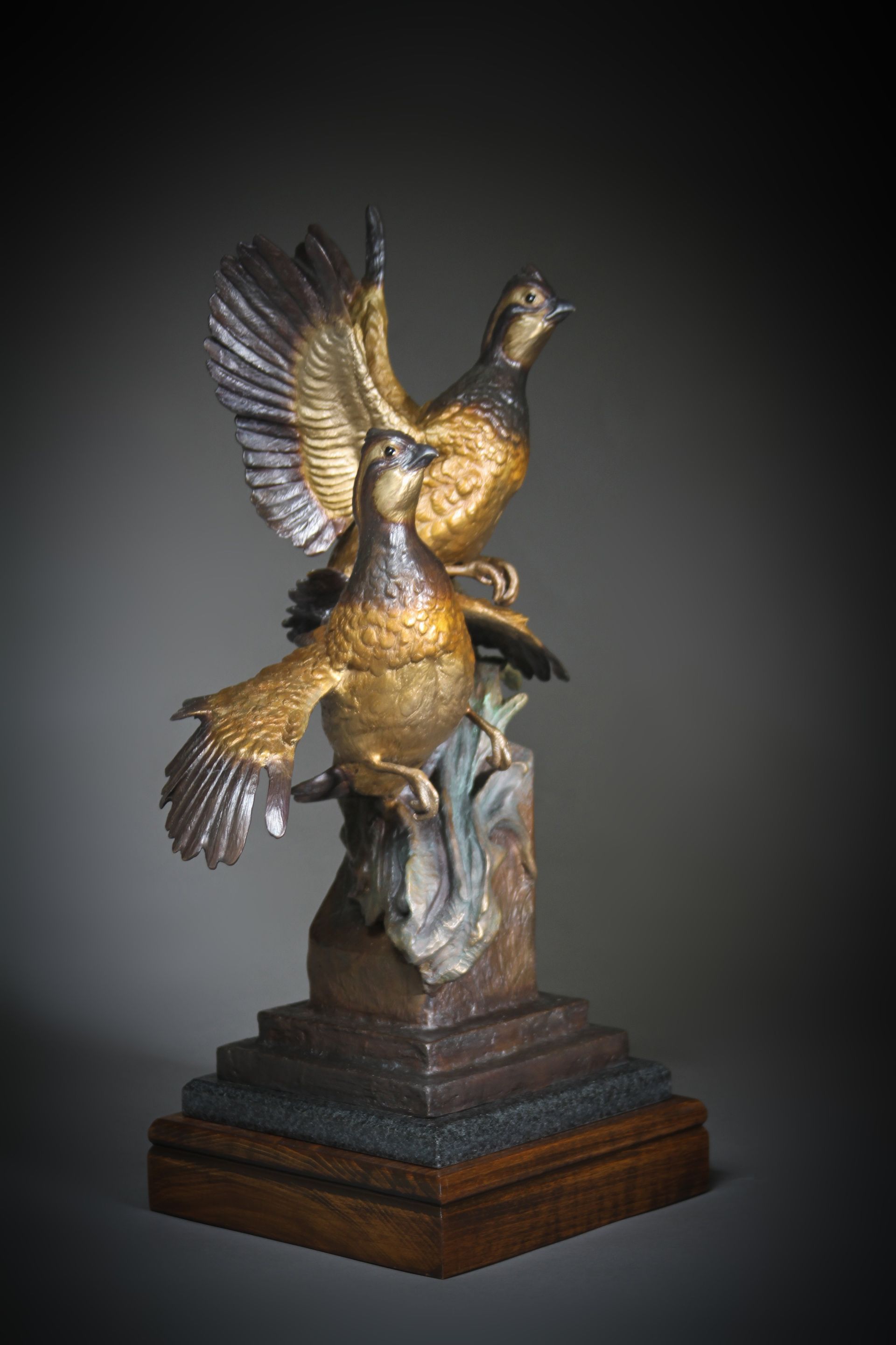 "Bob White Pair" Height: 20" Base: 8 x 8"