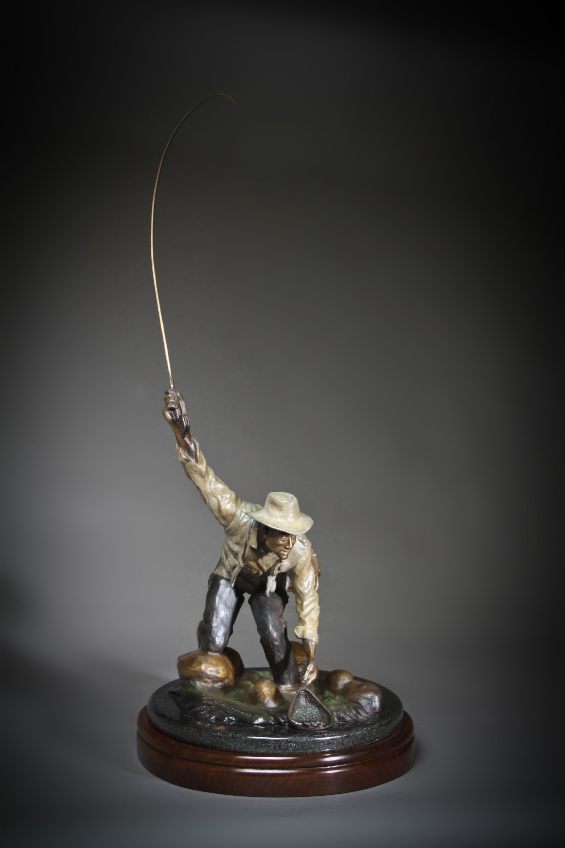 "The Fly Fisherman" Height:29" Base:12x14 inches