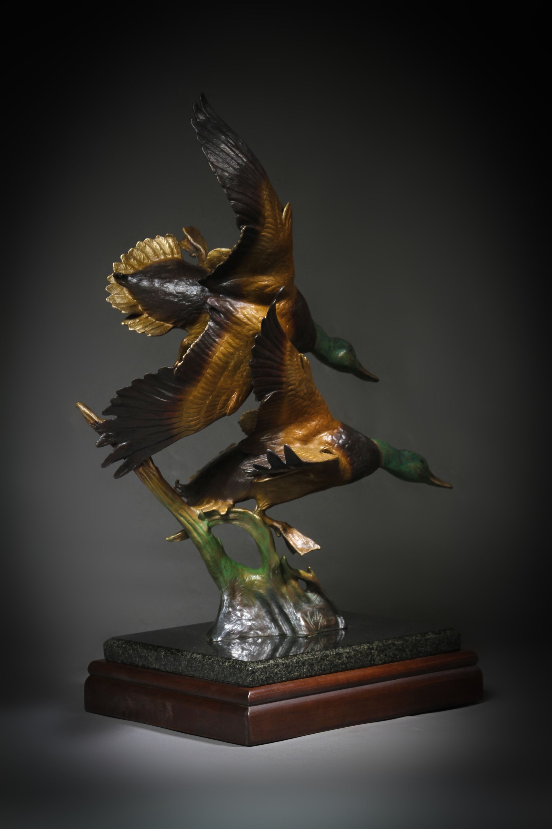 "Riverside Mallards" Height: 19"  Base: 9 x11"