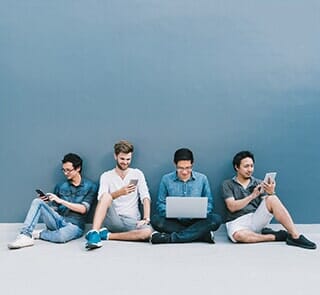 Group of Teenager Using Gadget — Computer Builds in Fairfield, ME