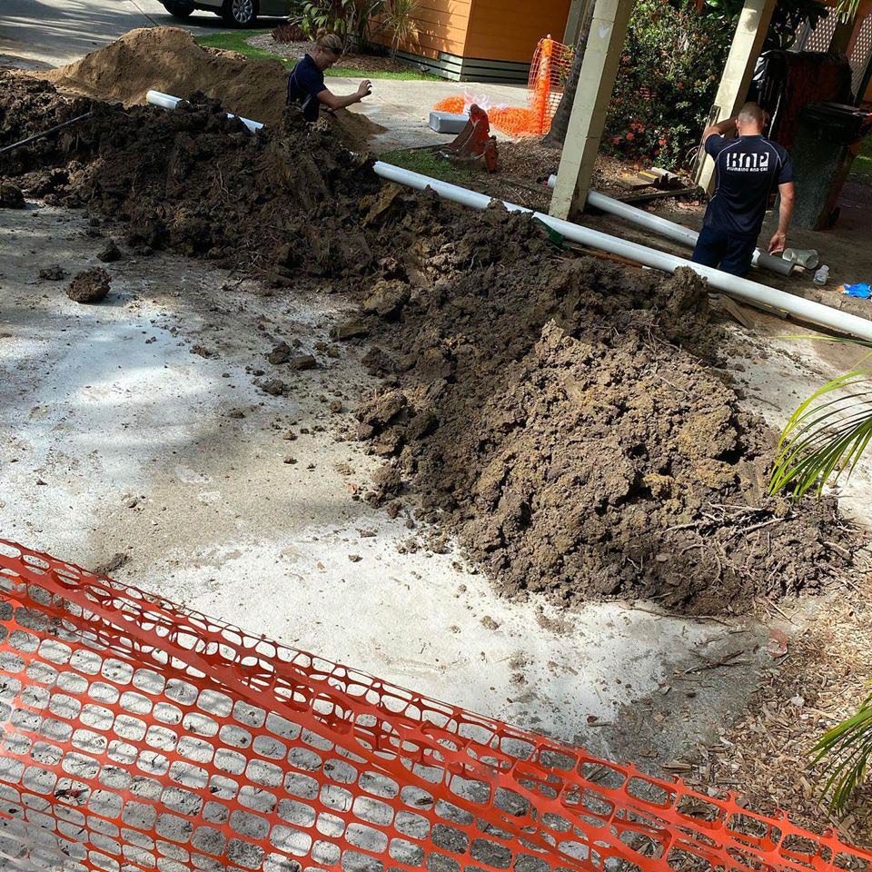 Worker On Working Site — KNP Plumbing and Gas — Airlie Beach, QLD