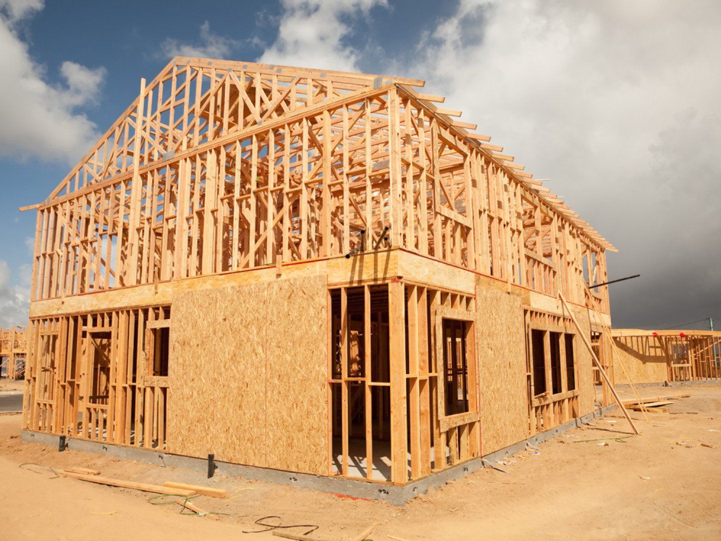 abstract of a new constructed house