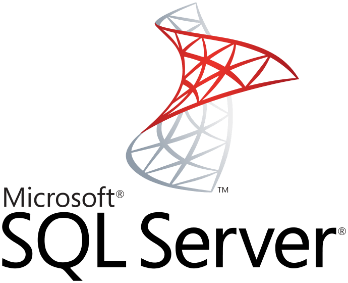 A microsoft sql server logo on a white background