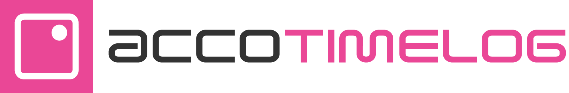 Et pink og sort logo til accotimelog