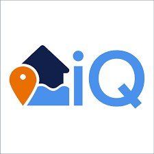 Logo with a house, location pin, and the letters