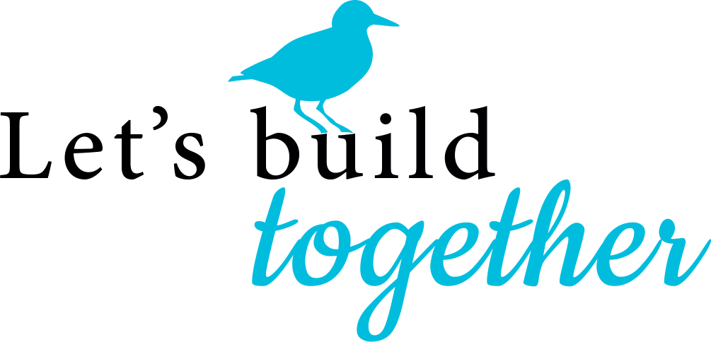 Blue bird above text 