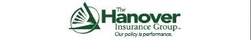 Logo for The Hanover Insurance Group, with a green and white symbol and text.