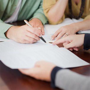A legal document being signed