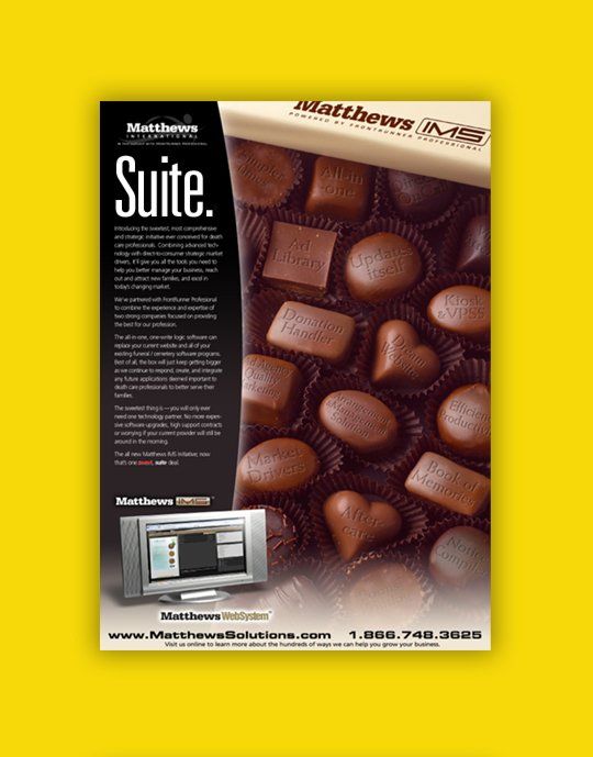 Trade ad design and writing sample.