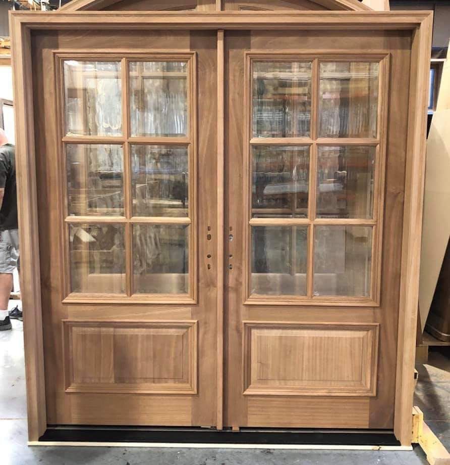 Classic 6 light double mahogany exterior door unit