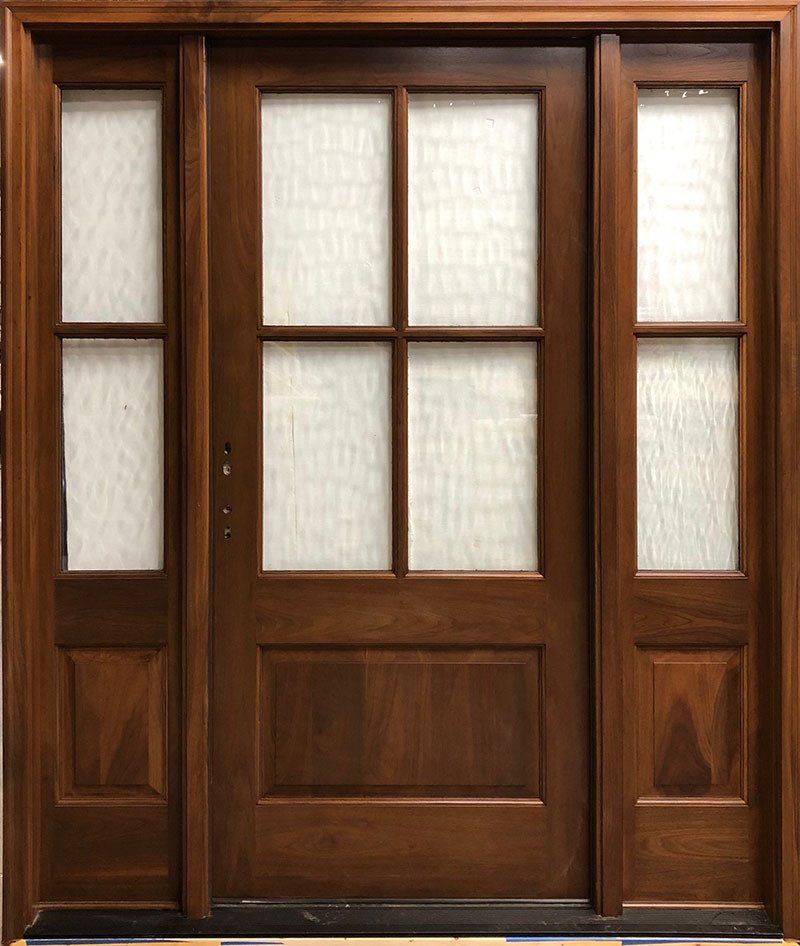 4 lite mahogany door with sidelites