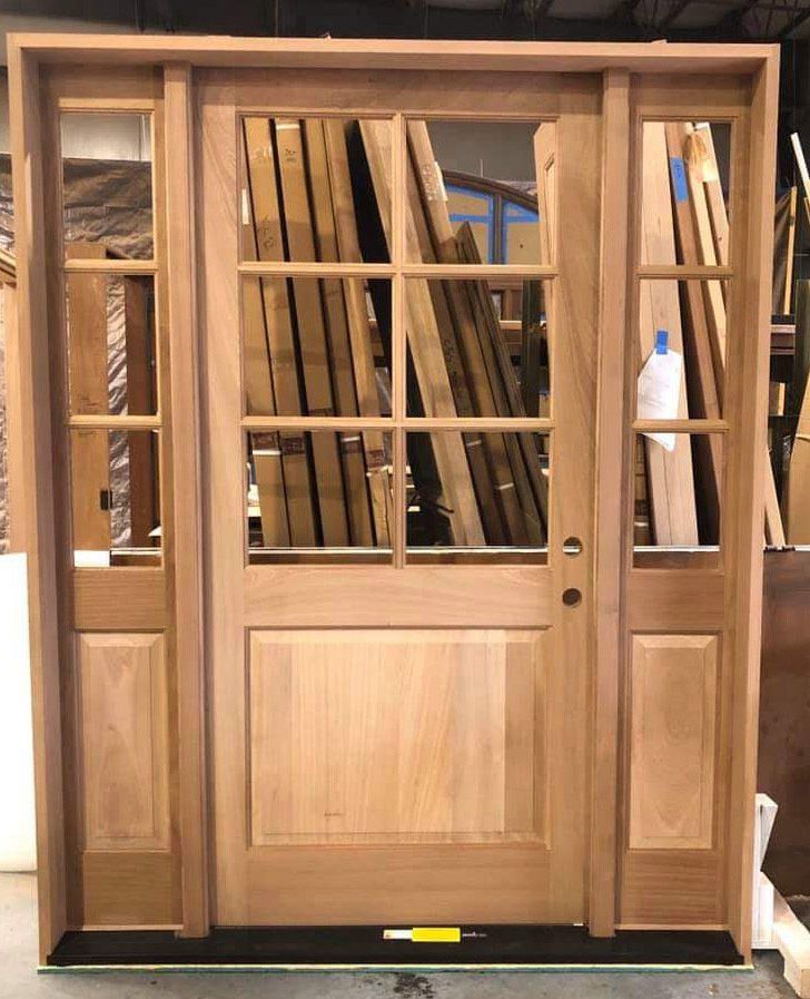 6 lite Front door with sidelites - mahogany