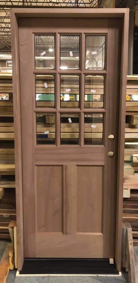 Sapele Mahogany Exterior Half Lite Door with 9 Lites