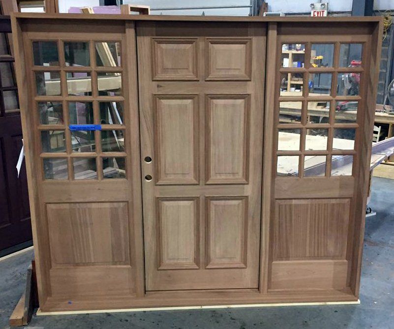 6 panel solid wood door with 24