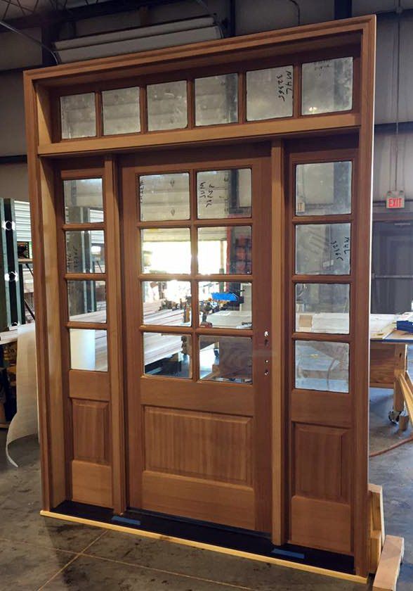 6 light door unit with 5 lite transom and 4 lite sidelites