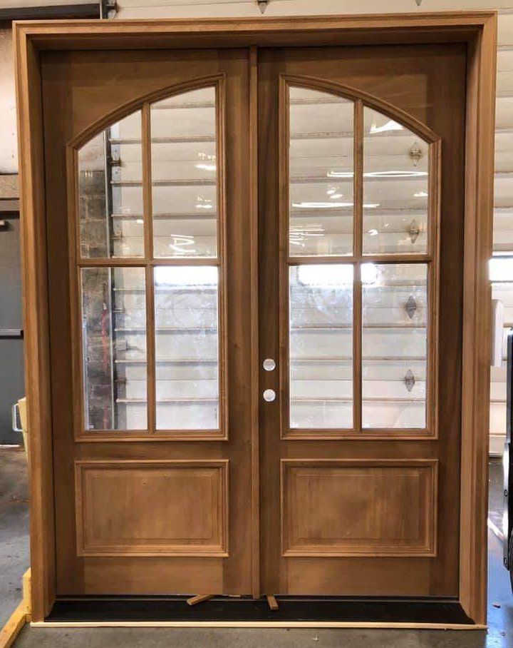 4 lite double door unit made from Sapele mahogany wood