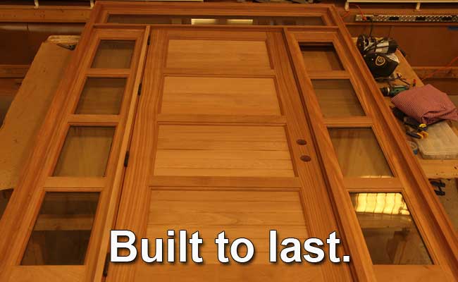 A wooden door that has been built to last