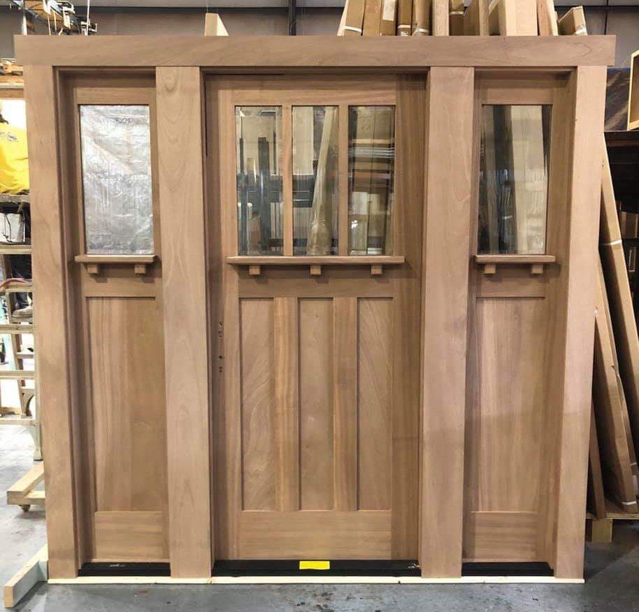 Craftsman triple mahogany door unit