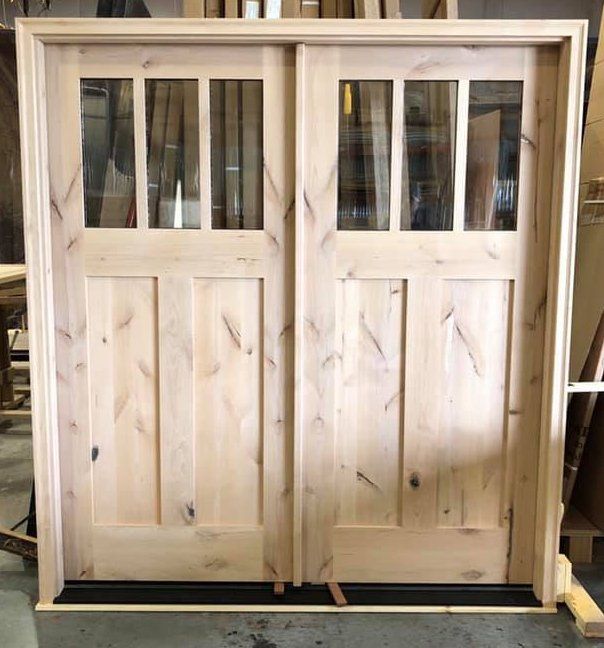 Knotty Alder double craftsman style door