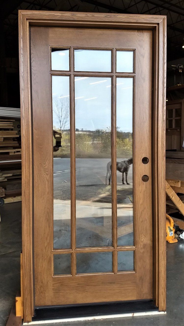 White Oak wood entry door with classic styling