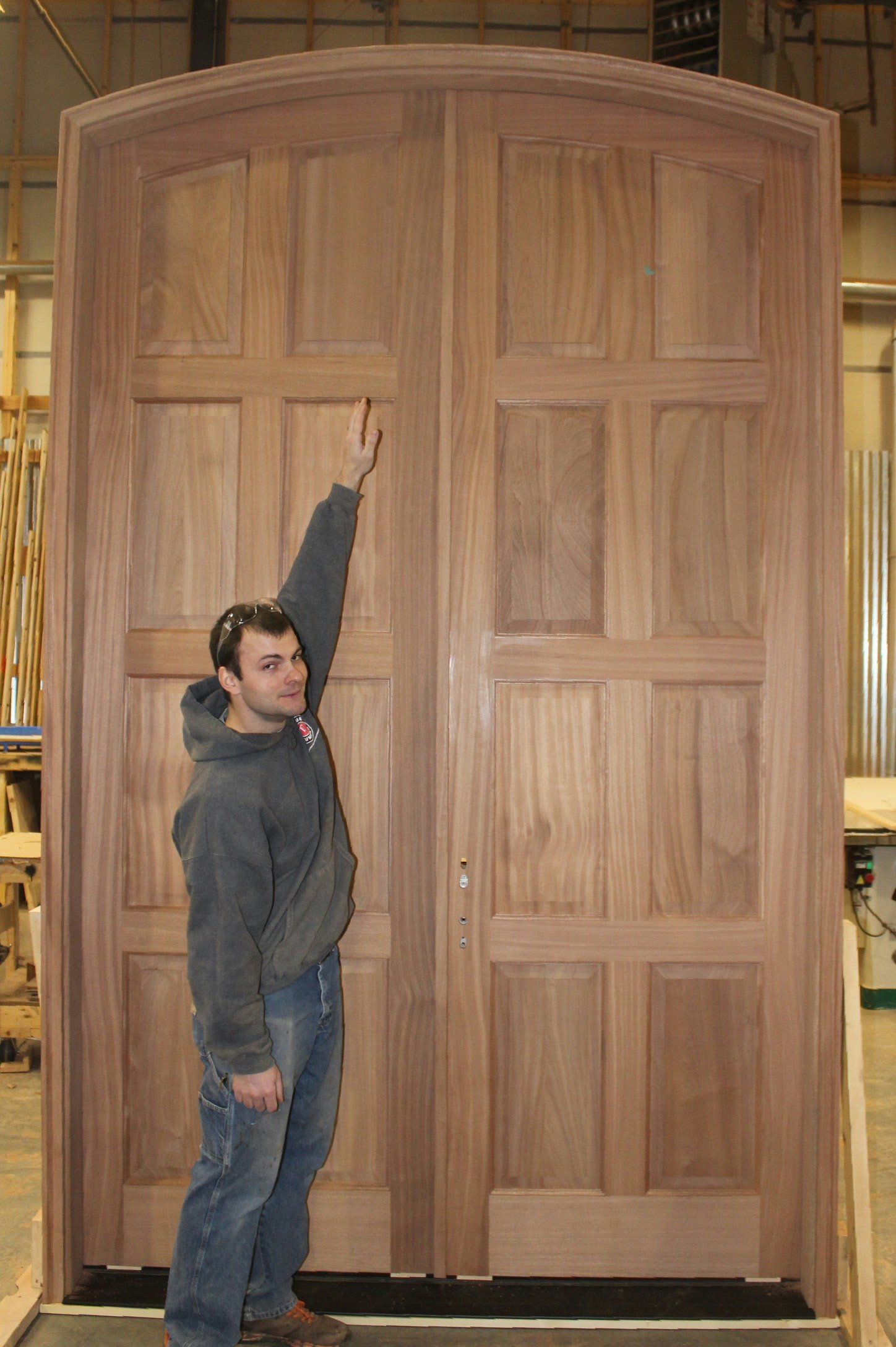 10 foot high solid wood double entry door