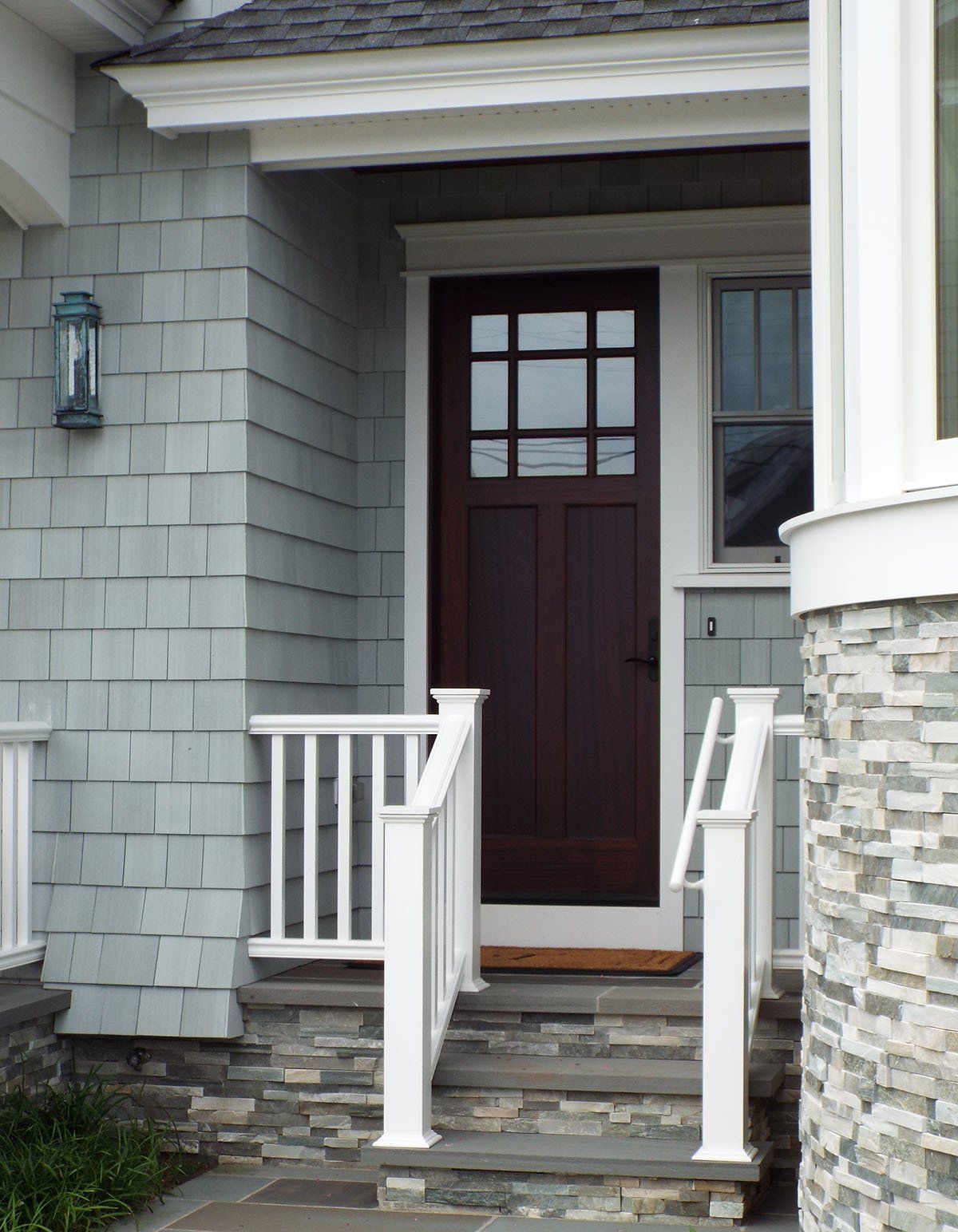 Beach house exterior wood door