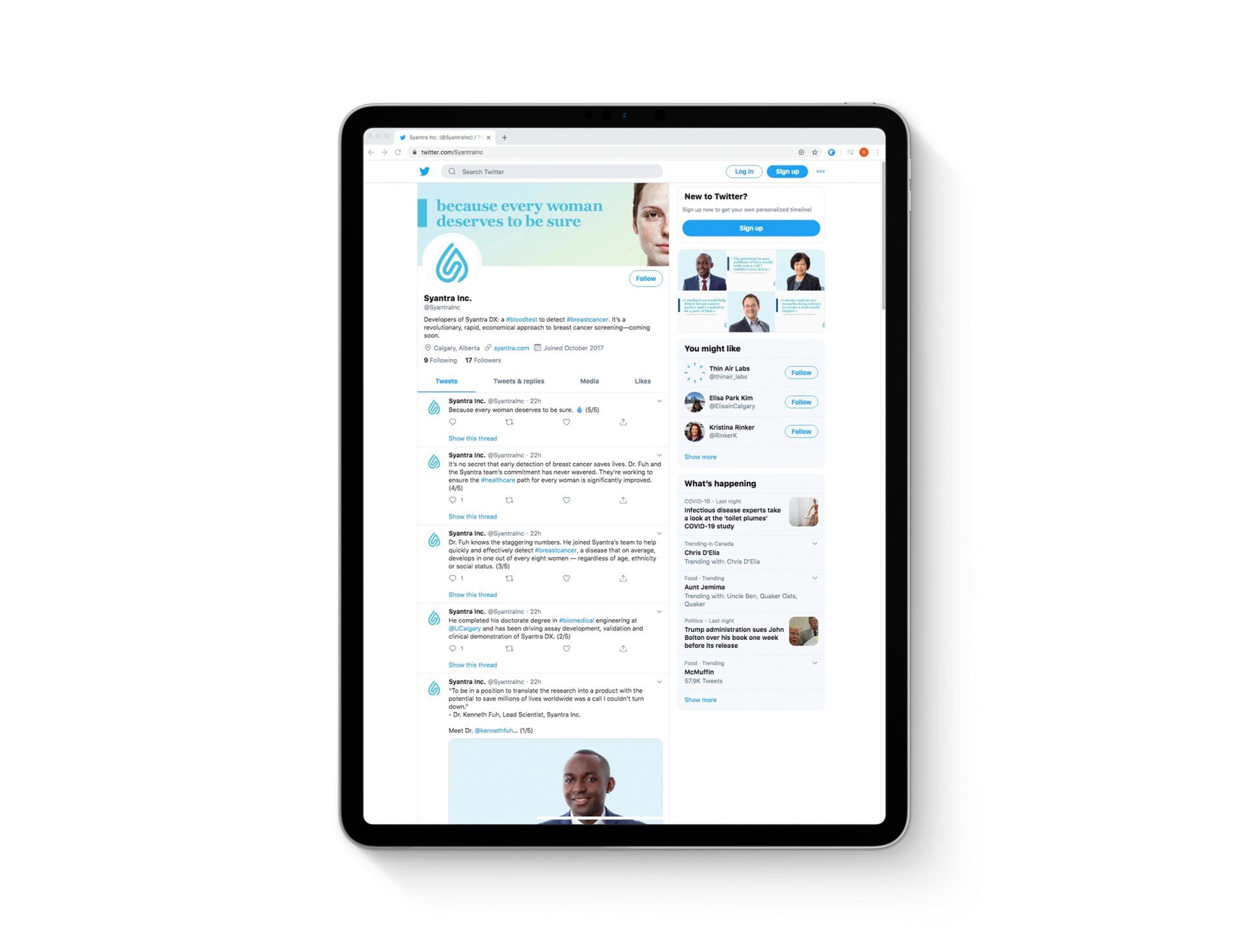 TWITTER AND SOCIAL MEDIA CAMPAIGN FOR SYANTRA INC BY IVY DESIGN INC