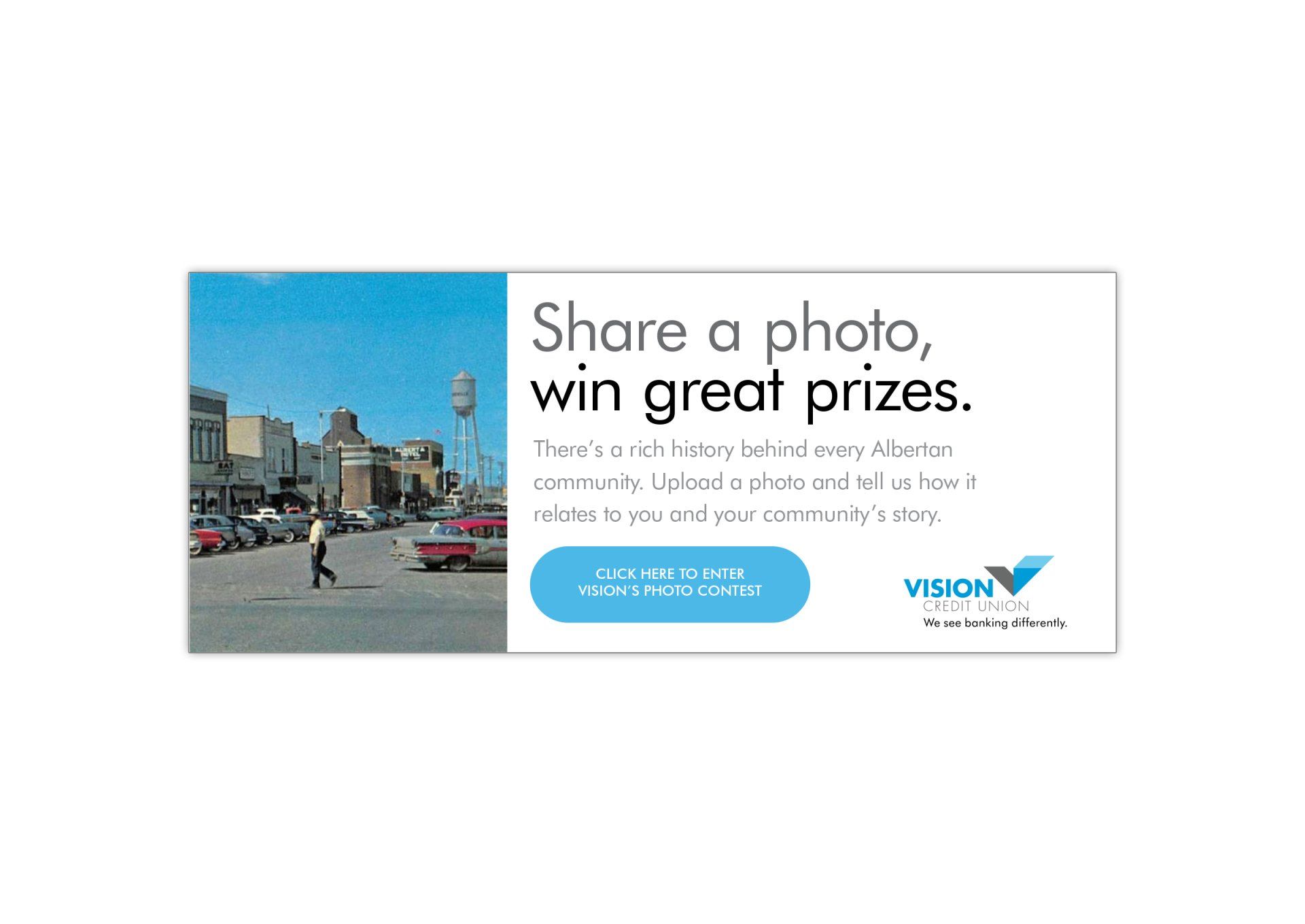 WEBSITE BANNER ADVERTISEMENT FOR VISION CREDIT UNION DESIGNED BY IVY DESIGN INC