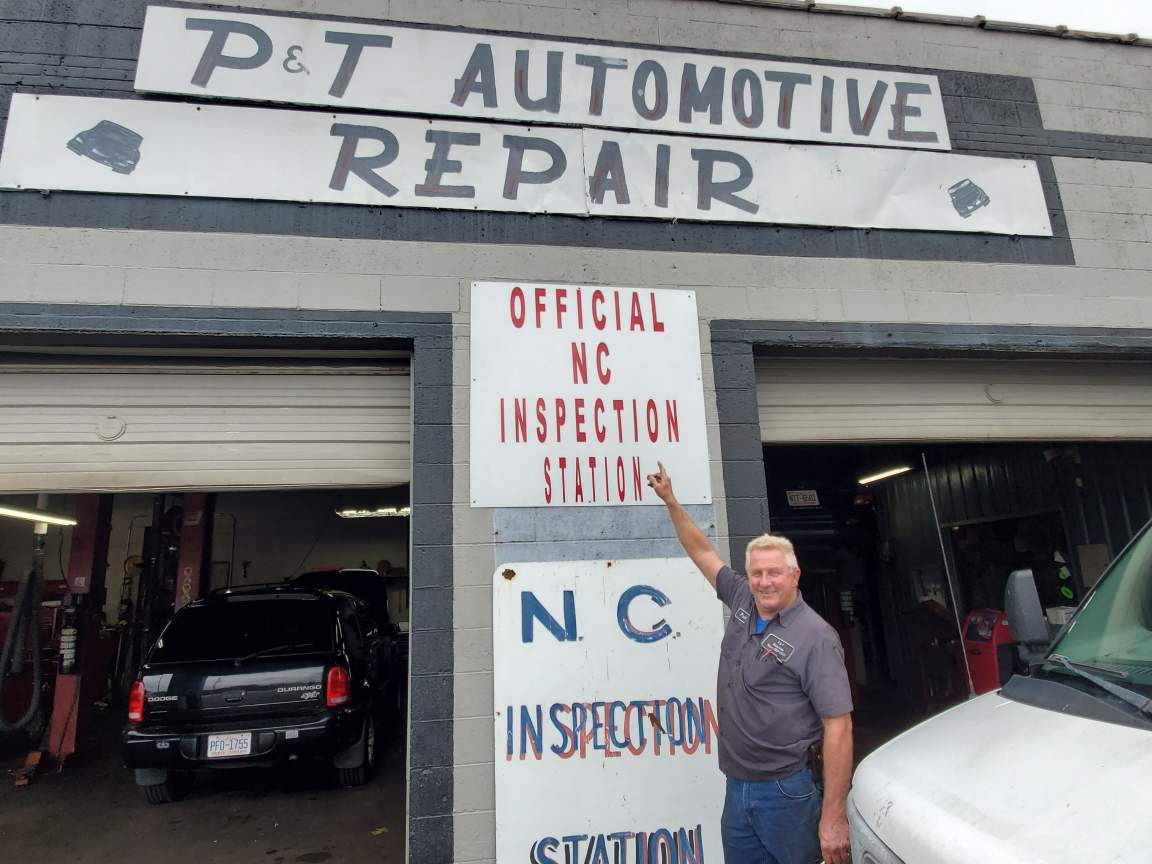 The experts in brake service inspecting a car in High Point, NC