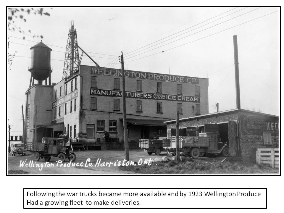 A black and white photo of a wellington produce company