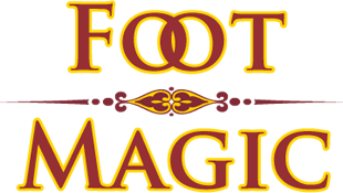A logo for a company called foot magic