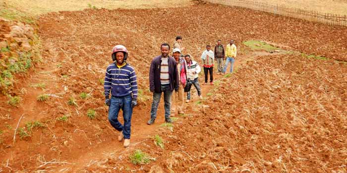 HOPE Ethiopia staff with local farmers