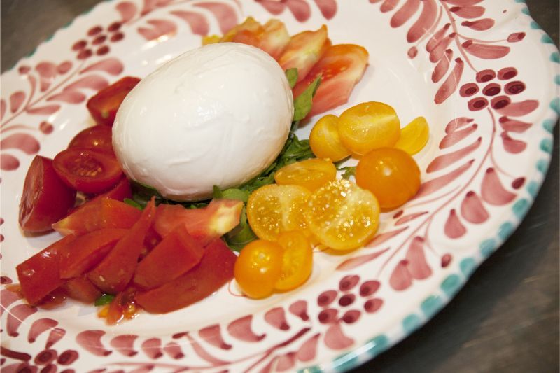 Tomatoes and mozzarella cheese