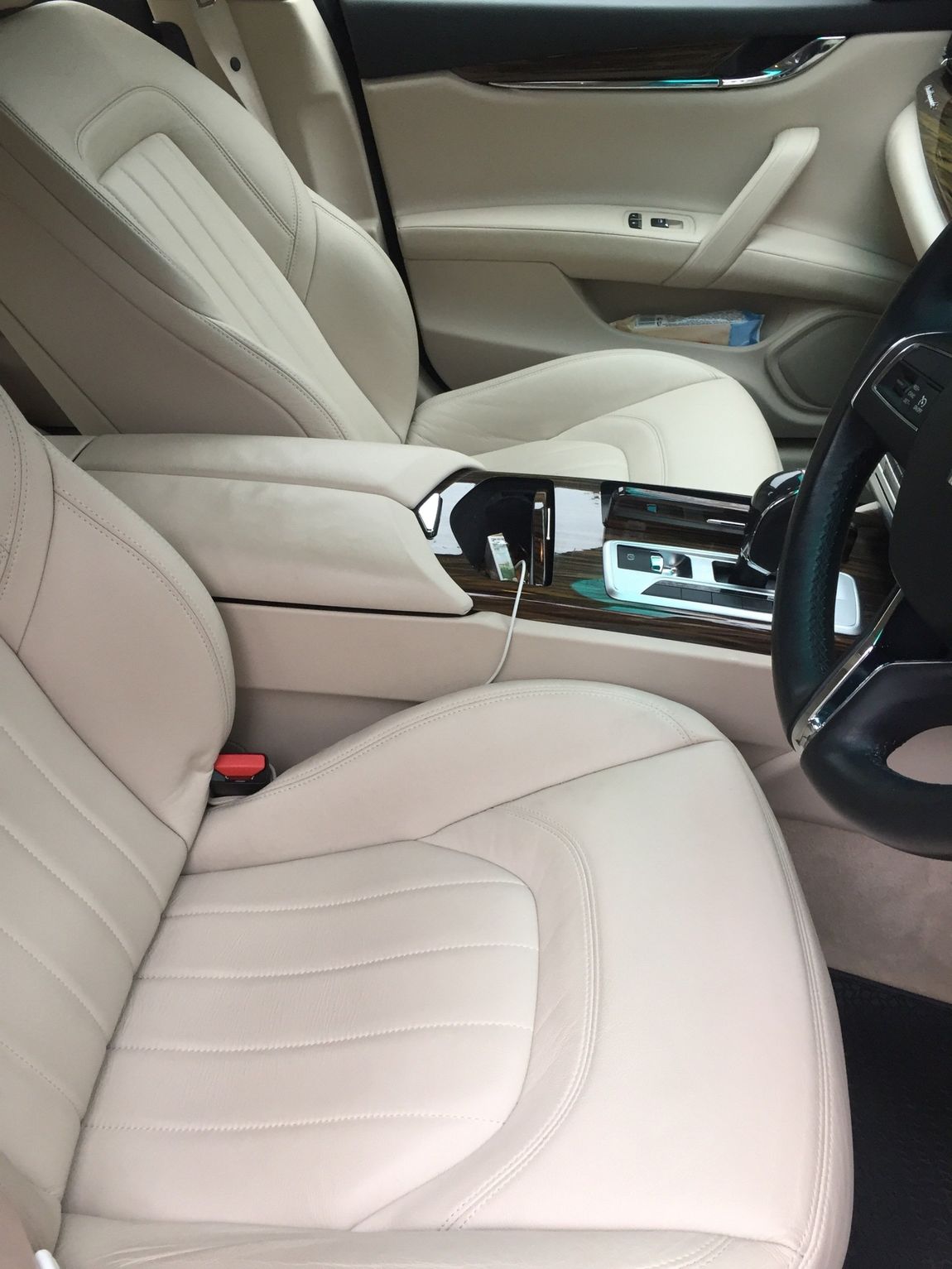 White leather interior