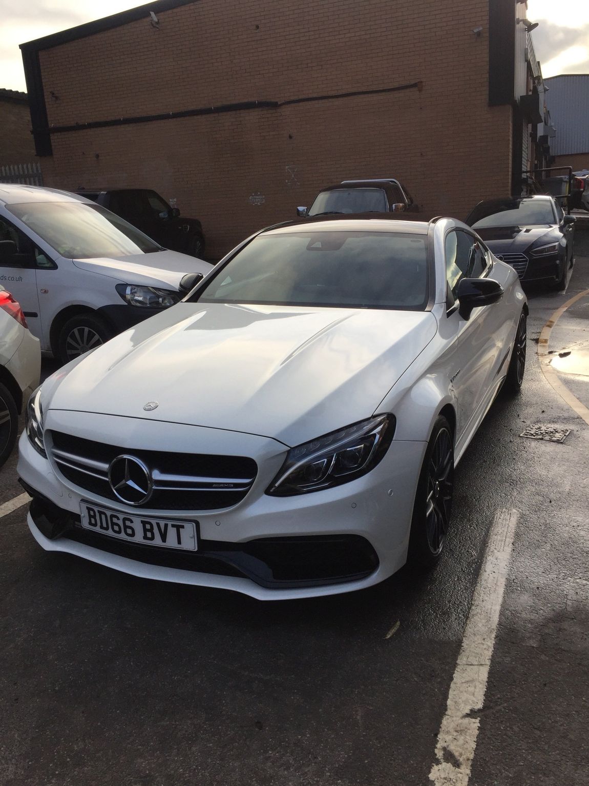 Silver car front view
