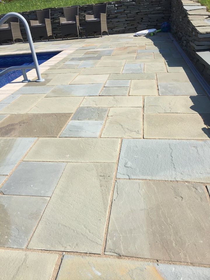 Swimming Pool with Stone Tile Walkway — York, PA — Salem Springs Landscaping