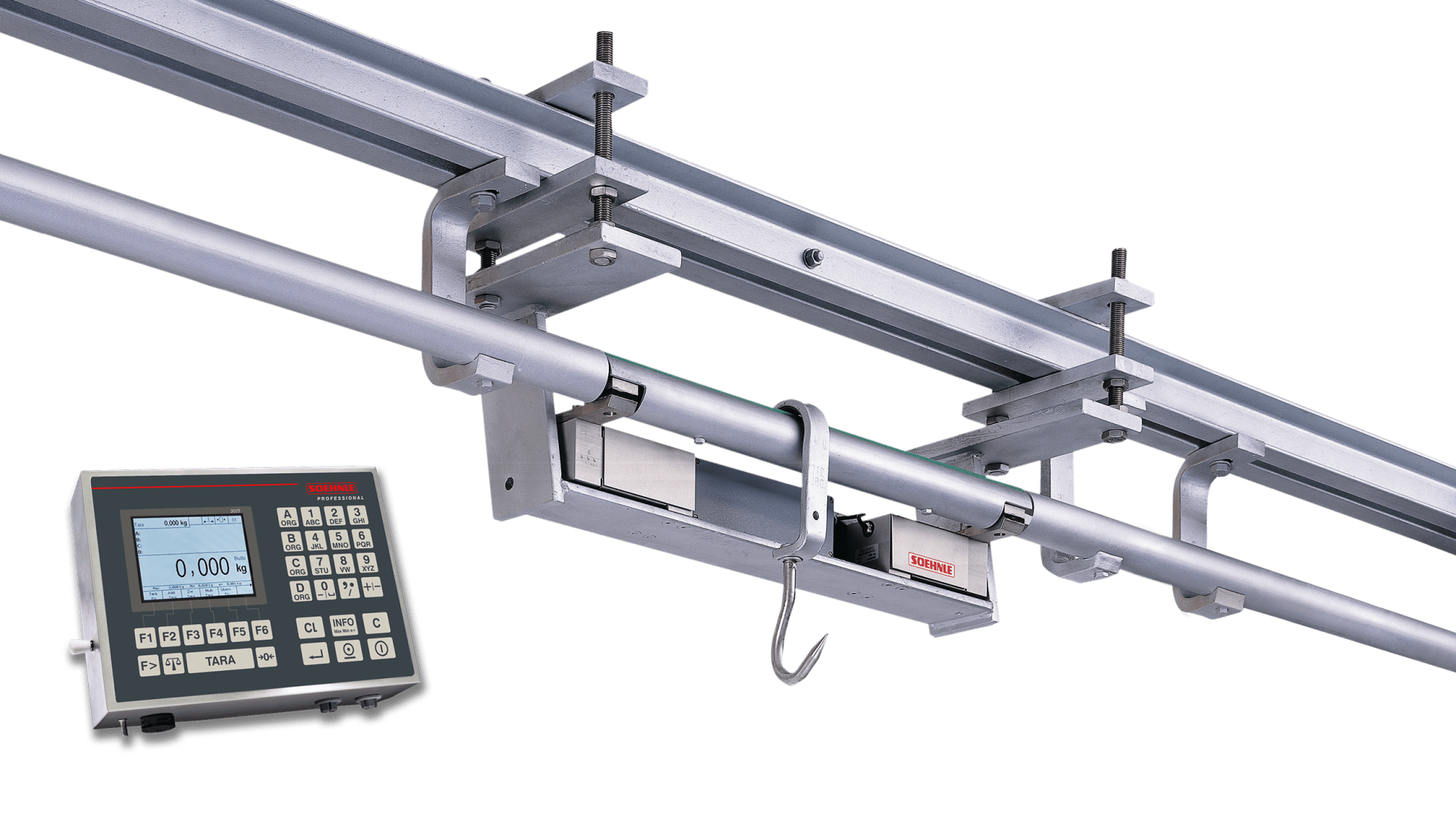 Metallgerüst einer Hängewaage plus Terminal