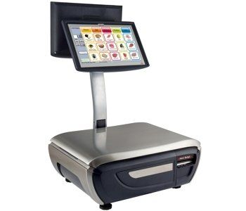 Waage aus Metall mit erhöhten Touchscreen
