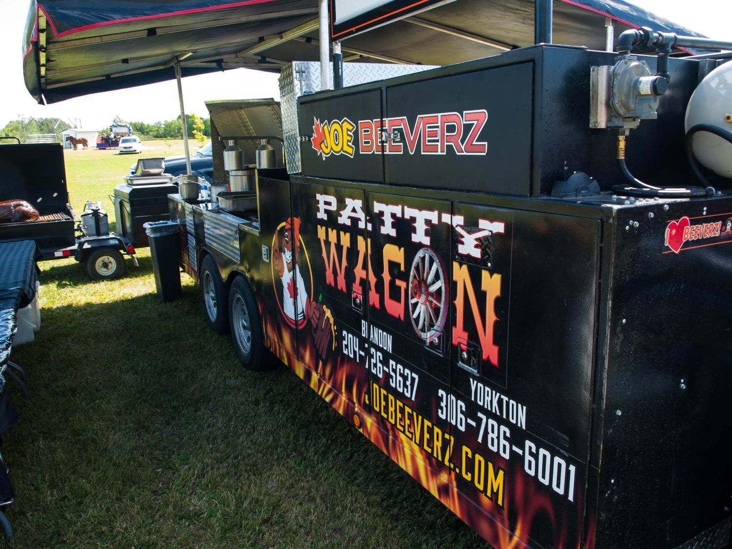Black catering trailer with 