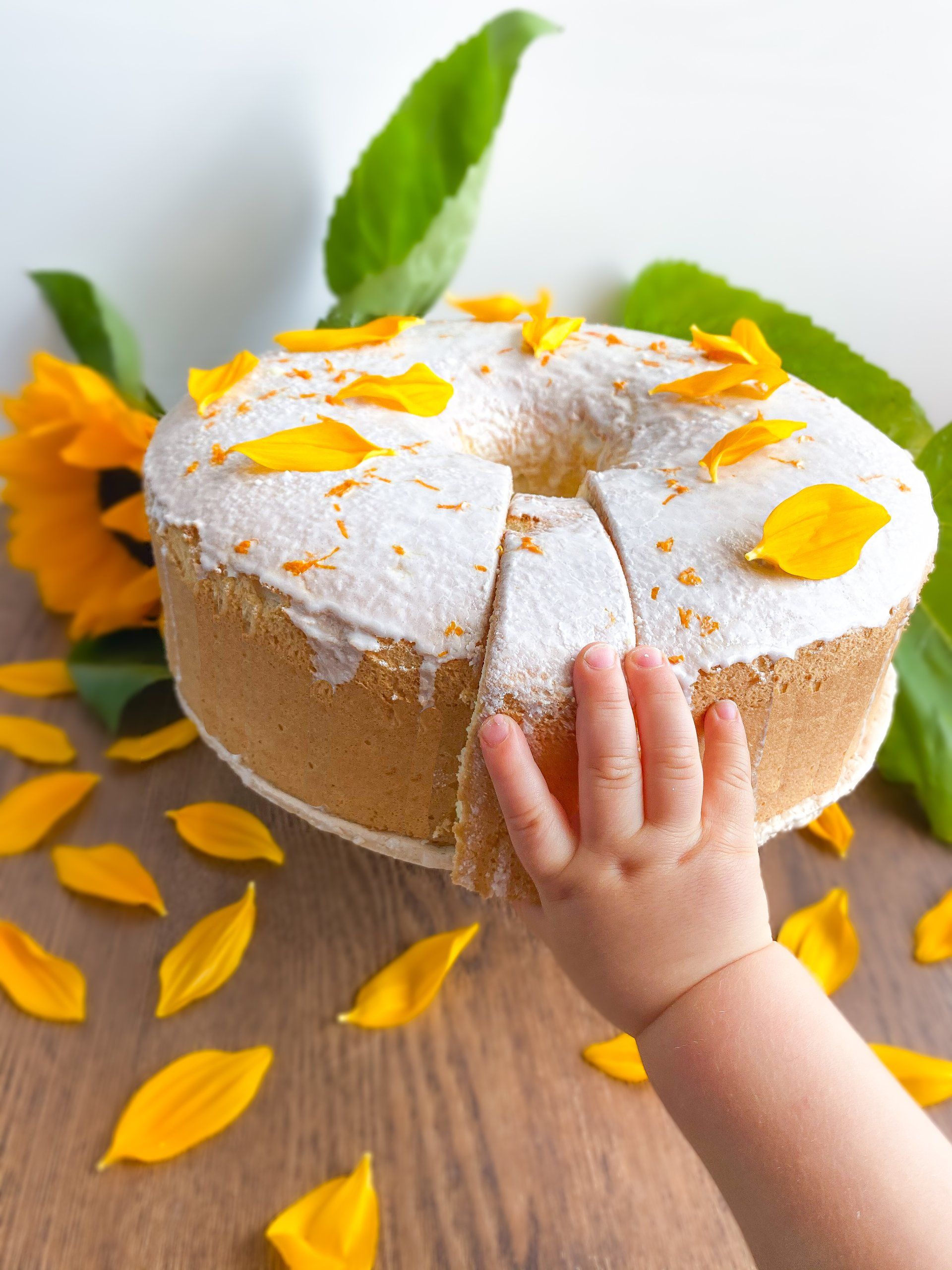 angel food cake petali mano