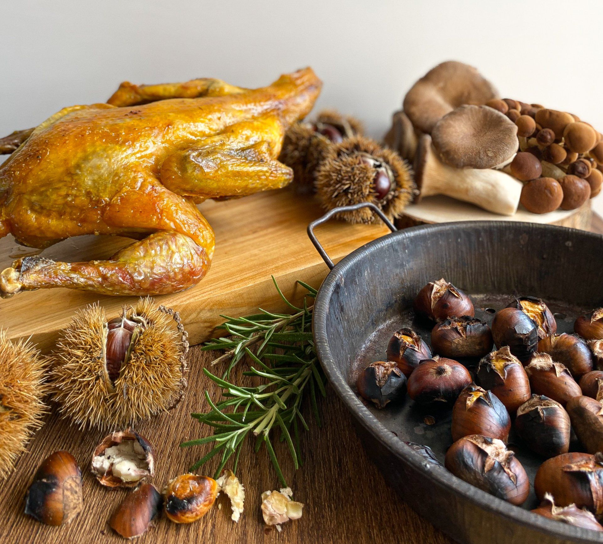 faraona castagne funghi cardoncelli