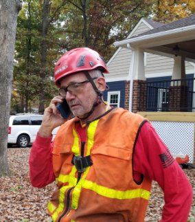 Larry Ricks at the Phone — Richmond, VA — Tree Care Inc.