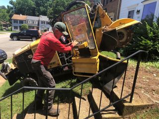 Tree Services Machine in the Residential Area — Richmond, VA — Tree Care Inc. Tree Services Machine in the Residential Area — Richmond, VA — Tree Care Inc.