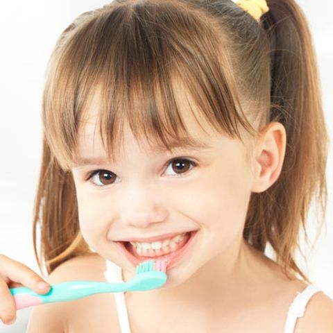 Girl Brushing Teeth — Dentistry in Allentown, PA Girl Brushing Teeth — Dentistry in Allentown, PA