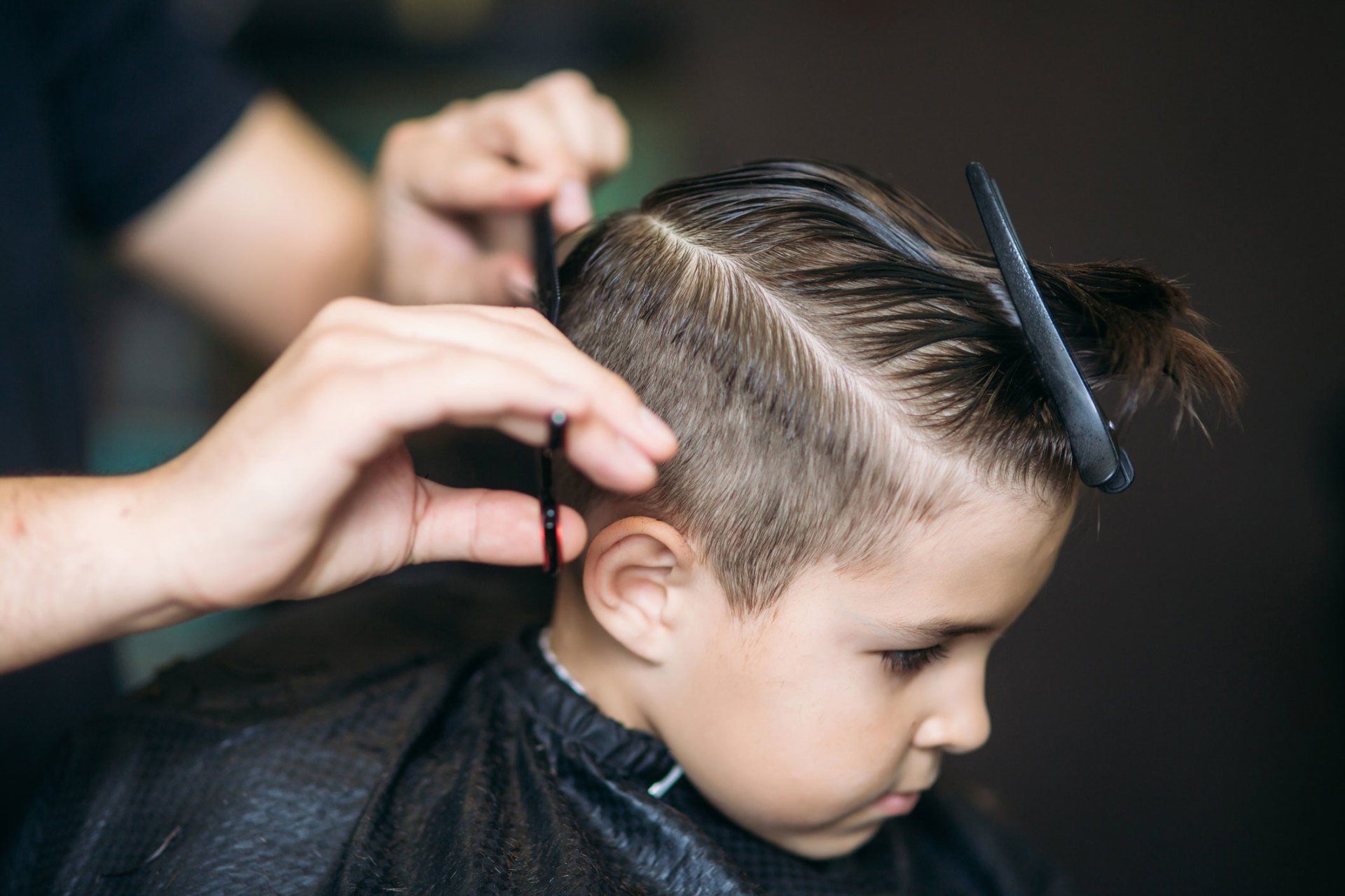 Little Boy Getting Haircut — Roanoke, VA — Star City Styles Men’s Salon and Day Spa