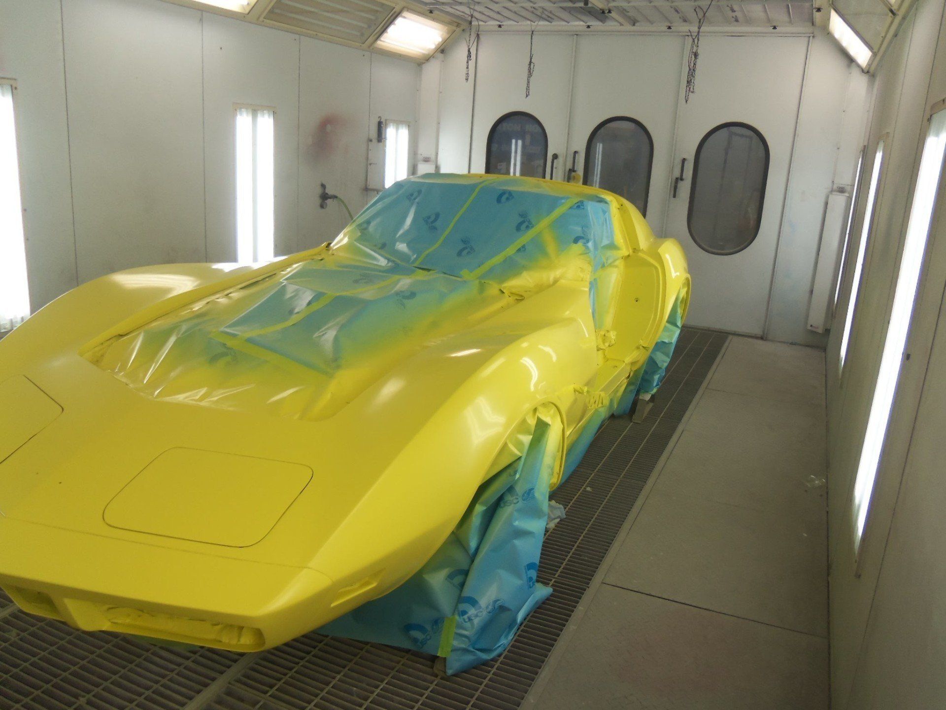 Vintage Car in Painting Booth — Villas, NJ — John's Auto Body
