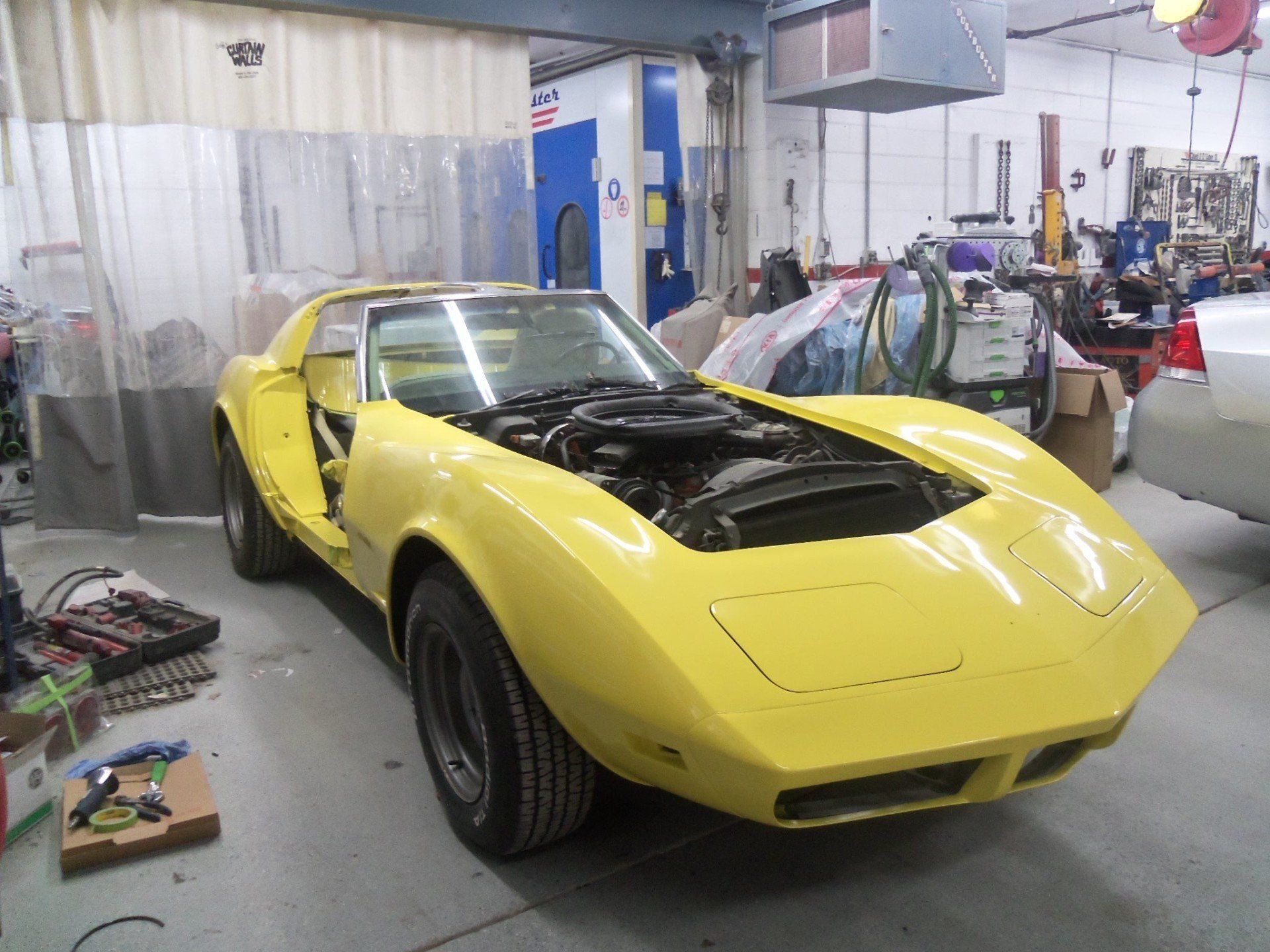 Yellow Vintage Car After Painting — Villas, NJ — John's Auto Body